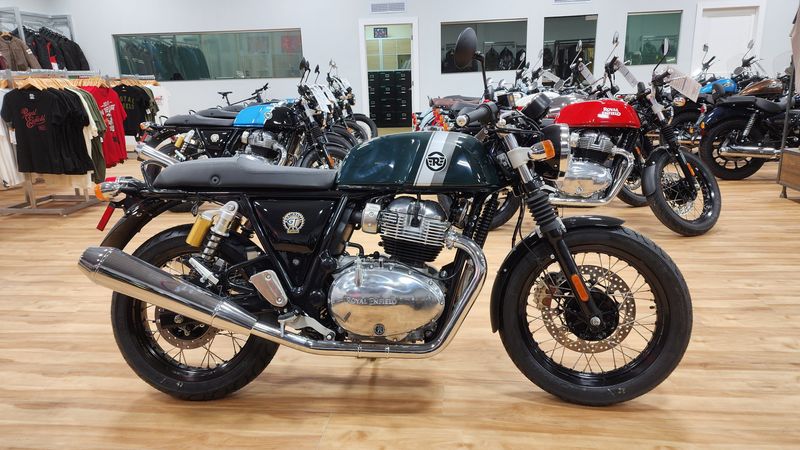 2023 Royal Enfield CONTINENTAL GT  in a BRITISH GR exterior color. Royal Enfield Motorcycles of Miami (786) 845-0052 remotorcyclesofmiami.com 