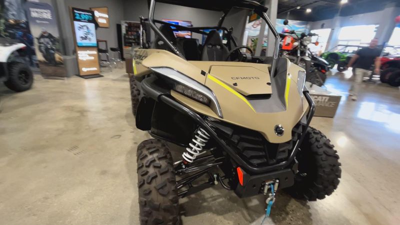 New 2024 CFMOTO ZFORCE 950 HO EX G1  in a DESERT TAN exterior color. Del Amo Motorsports of Redondo Beach (424) 390-7811 delamomotorsports.com 
