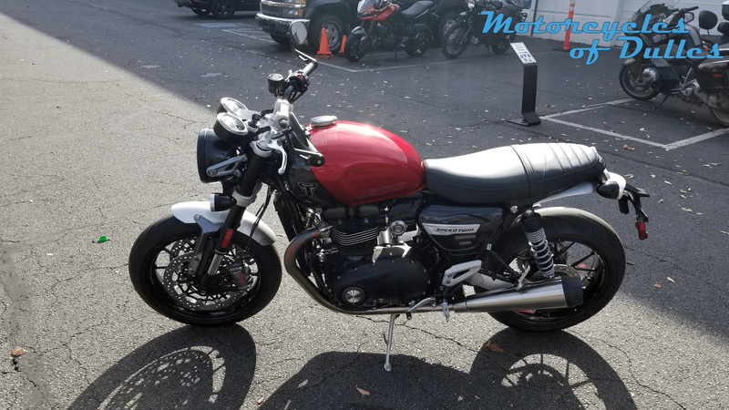 2024 Triumph Speed Twin 1200  in a Carnival Red/Storm Grey exterior color. Motorcycles of Dulles 571.934.4450 motorcyclesofdulles.com 
