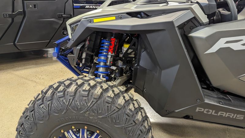 2024 POLARIS RZR PRO R 4 ULTIMATE  MATTE HEAVY METAL in a METALLIC SMOKE exterior color. Family PowerSports (877) 886-1997 familypowersports.com 