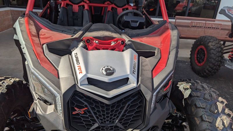 2025 Can-Am MAVERICK MAX XDS 64 TURBO RR FIERY RED AND HYPER SILVERImage 8