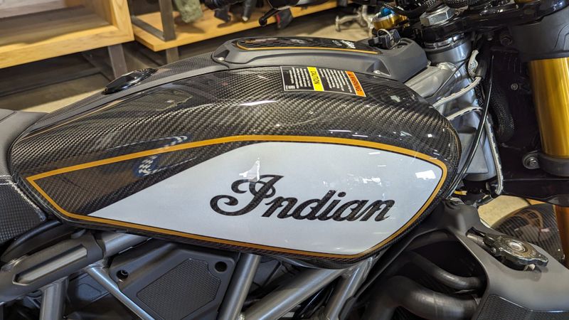 2023 INDIAN MOTORCYCLE FTR R CARBON CARBON FIBER 49ST in a CARBON FIBER exterior color. Family PowerSports (877) 886-1997 familypowersports.com 