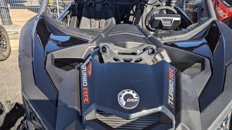 2025 CAN-AM MAVERICK X3 MAX X RS TURBO RR TRIPLE BLACK in a TRIPLE BLACK exterior color. Family PowerSports (877) 886-1997 familypowersports.com 