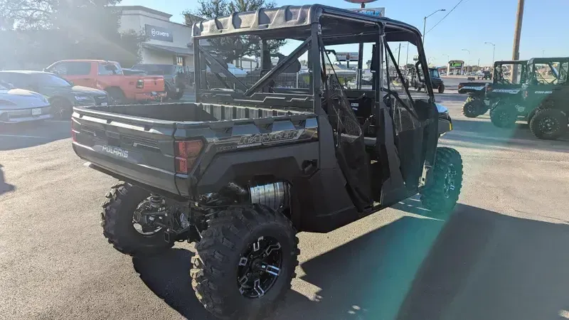 2025 POLARIS RANGER CREW XP 1000 TEXAS EDITION BLACK CRYSTAL in a BLACK CRYSTAL exterior color. Family PowerSports (877) 886-1997 familypowersports.com 