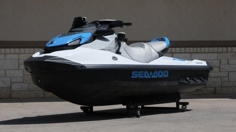2023 SEADOO PWC GTI FISHPRO SCOUT 130  in a WHITE-BLUE exterior color. Family PowerSports (877) 886-1997 familypowersports.com 