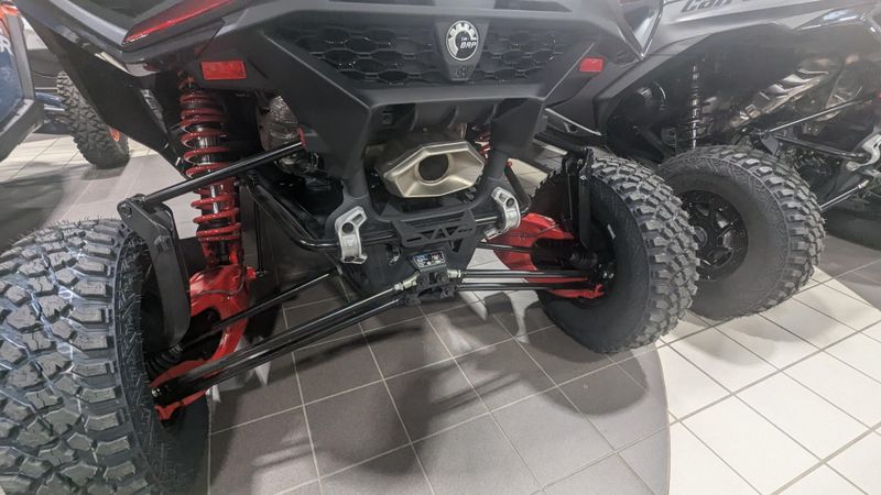 2025 Can-Am MAVERICK R MAX X RS WITH SMARTSHOX 999T DCT DUSTY NAVY AND LEGION REDImage 8