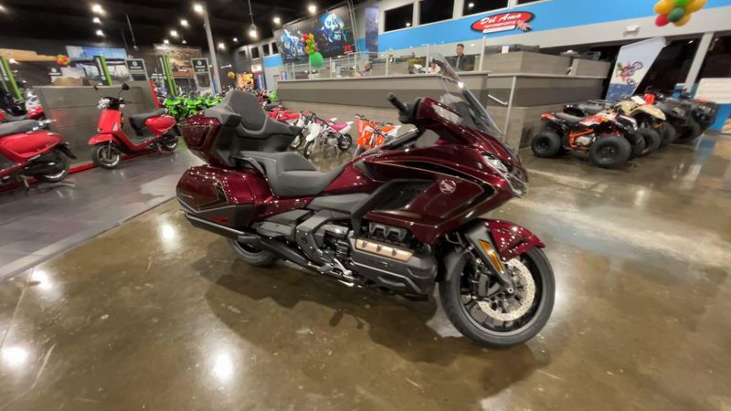 2025 Honda GOLDWING TOUR AIR BAG DCT  in a BORDEAUX RED METALLIC exterior color. Del Amo Motorsports of Redondo Beach (424) 390-7811 delamomotorsports.com 
