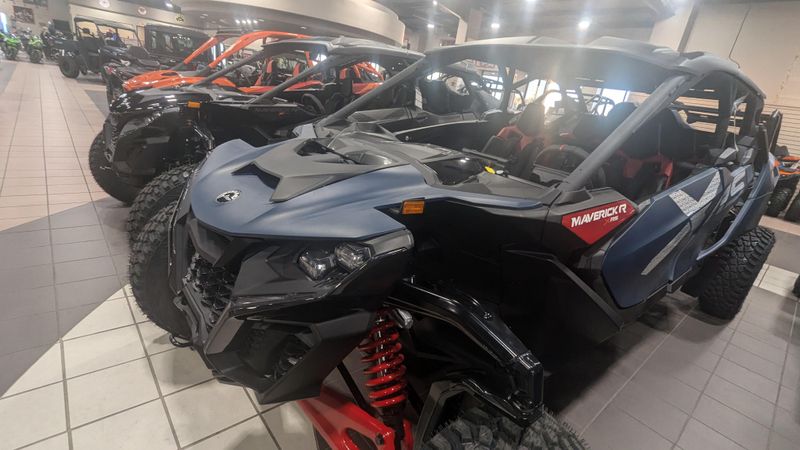 2025 Can-Am MAVERICK R MAX X RS WITH SMARTSHOX 999T DCT DUSTY NAVY AND LEGION REDImage 3