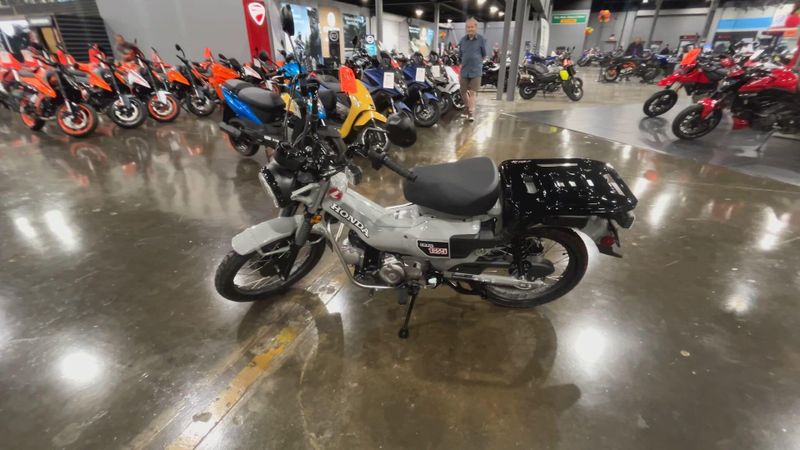 2025 Honda TRAIL 125  in a PEARL SMOKY GRAY exterior color. Del Amo Motorsports of Redondo Beach (424) 390-7811 delamomotorsports.com 