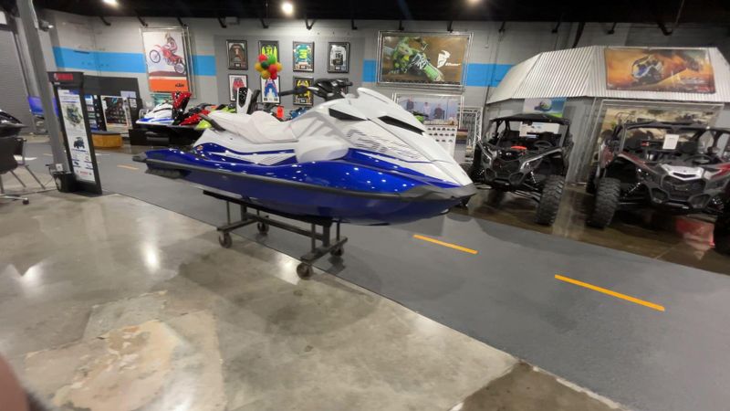 2025 Yamaha GP SVHO W/AUDIO  in a WHITE/RACING BLUE exterior color. Del Amo Motorsports of Redondo Beach (424) 390-7811 delamomotorsports.com 