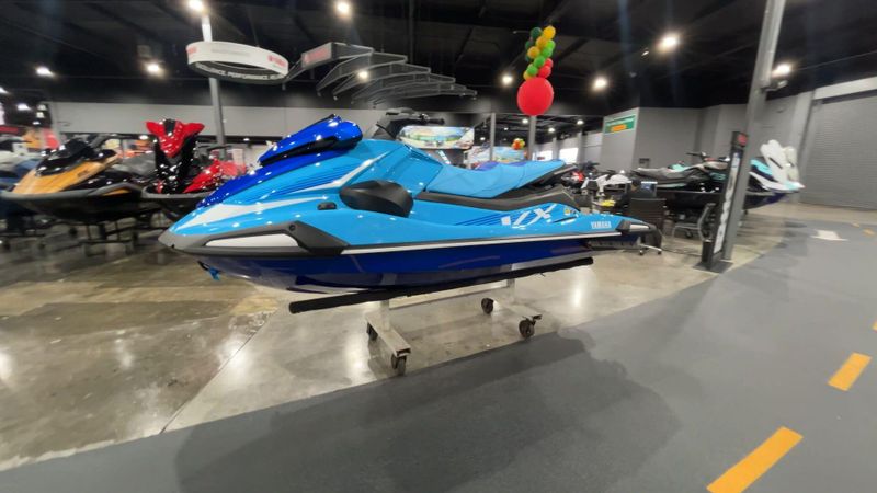 2025 Yamaha VX DELUXE W/AUDIO  in a CYAN/AZURE BLUE exterior color. Del Amo Motorsports of Redondo Beach (424) 390-7811 delamomotorsports.com 