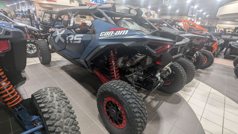 2025 Can-Am MAVERICK R MAX X RS WITH SMARTSHOX 999T DCT DUSTY NAVY AND LEGION REDImage 5