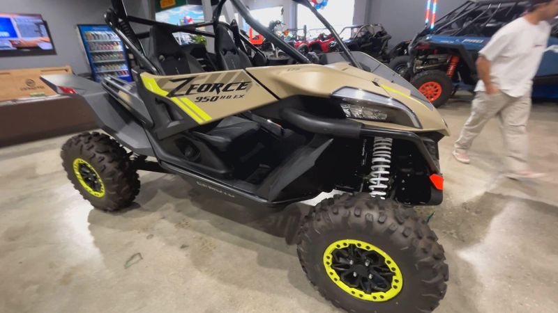 New 2024 CFMOTO ZFORCE 950 HO EX G1  in a DESERT TAN exterior color. Del Amo Motorsports of Redondo Beach (424) 390-7811 delamomotorsports.com 