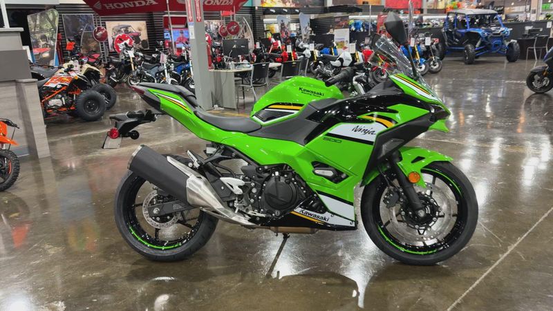 2025 Kawasaki NINJA 500 KRT EDITION SE ABS  in a LIME GREEN/EBONY/PEARL BLIZZARD WHITE exterior color. Del Amo Motorsports of Redondo Beach (424) 390-7811 delamomotorsports.com 