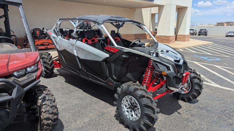 2025 Can-Am MAVERICK MAX XMR 72 TURBO RR HYPER SILVER AND LEGION REDImage 3