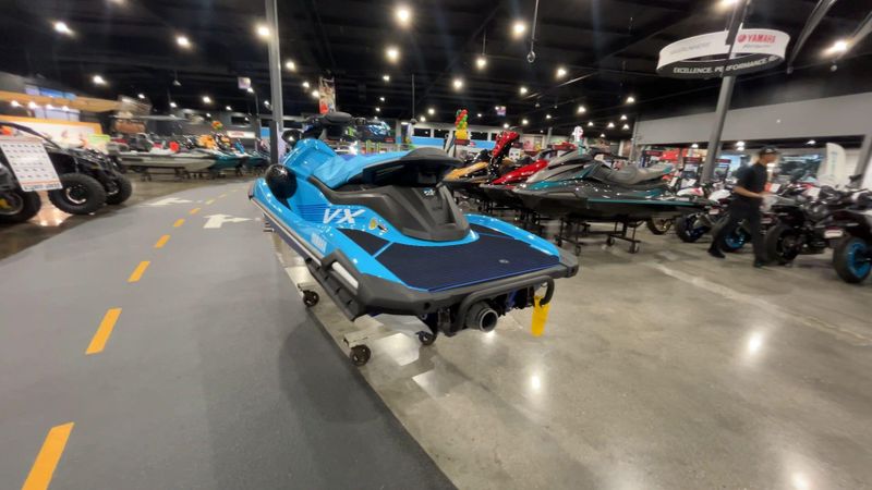 2025 Yamaha VX DELUXE W/AUDIO  in a CYAN/AZURE BLUE exterior color. Del Amo Motorsports of Redondo Beach (424) 390-7811 delamomotorsports.com 
