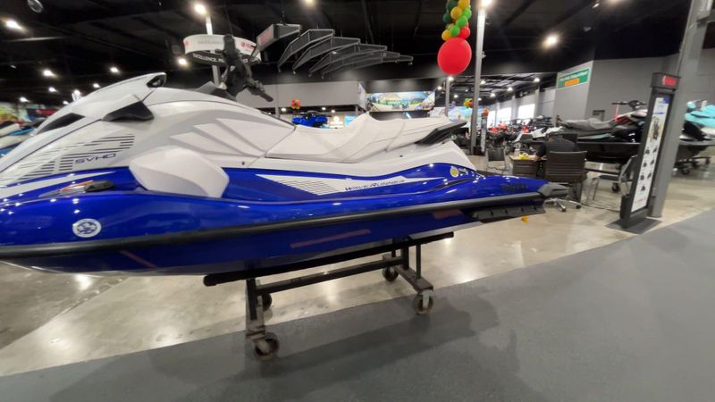 2025 Yamaha GP SVHO W/AUDIO  in a WHITE/RACING BLUE exterior color. Del Amo Motorsports of Redondo Beach (424) 390-7811 delamomotorsports.com 