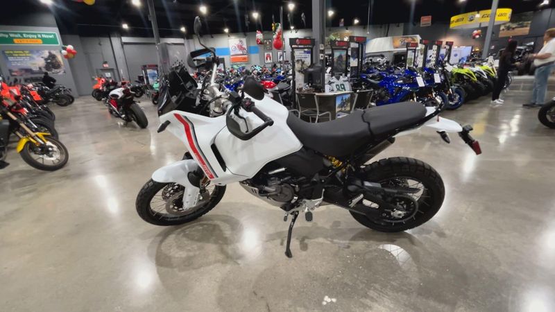 New 2025 Ducati Desertx  in a STAR WHITE SILK exterior color. Del Amo Motorsports of Redondo Beach (424) 390-7811 delamomotorsports.com 