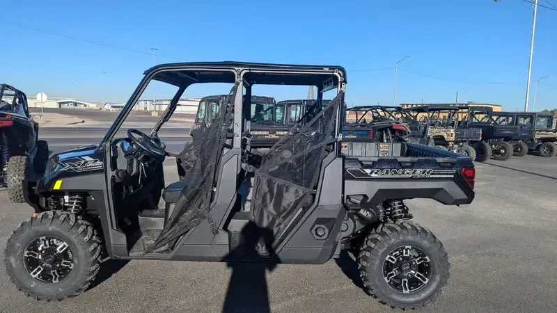 2025 POLARIS RANGER CREW XP 1000 TEXAS EDITION BLACK CRYSTAL in a BLACK CRYSTAL exterior color. Family PowerSports (877) 886-1997 familypowersports.com 