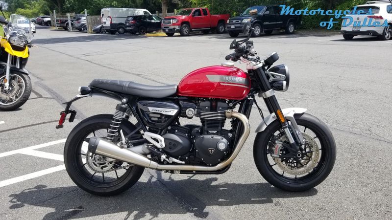 2023 Triumph Speed Twin 1200 in a Red Hopper exterior color. Motorcycles of Dulles 571.934.4450 motorcyclesofdulles.com 