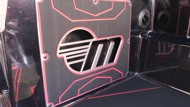 2025 MALIBU WAKESETTER 25 LSV  in a RED-BLACK-WHITE exterior color. Family PowerSports (877) 886-1997 familypowersports.com 