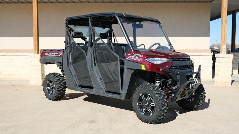 USED 2021 POLARIS RANGER CREW XP 1000 PREMIUM  BURGUNDY METALLIC PREMIUM Image 1