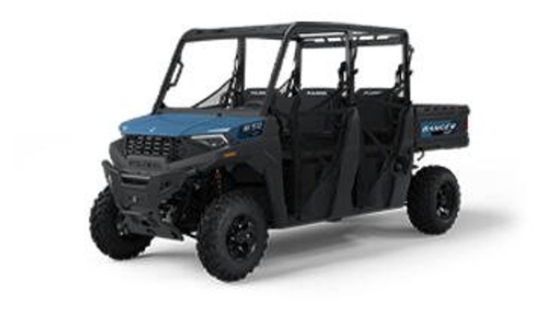 2025 POLARIS RANGER CREW SP 570 PREMIUM ZENITH BLUE in a ZENITH BLUE exterior color. Family PowerSports (877) 886-1997 familypowersports.com 