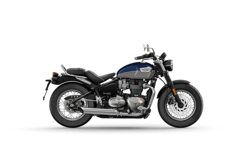 2024 Triumph BONNEVILLE SPEEDMASTER in a PACIFIC BLUE/SILVER ICE exterior color. Cross Country Powersports 732-491-2900 crosscountrypowersports.com 