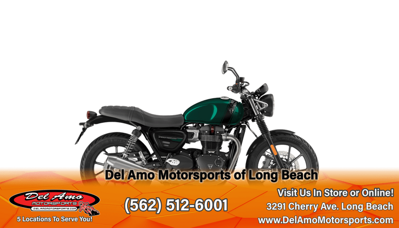 2024 Triumph SPEED TWIN 900  in a COMPETITION GREEN/PHANTOM BLACK exterior color. Del Amo Motorsports of Long Beach (562) 362-3160 delamomotorsports.com 