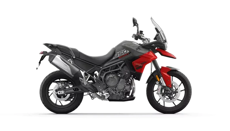 2024 Triumph Tiger 850 Sport  in a Graphite/Diablo Red exterior color. Motorcycles of Dulles 571.934.4450 motorcyclesofdulles.com 