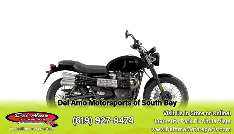 2024 Triumph SCRAMBLER 900  in a JET BLACK exterior color. Del Amo Motorsports of South Bay (619) 547-1937 delamomotorsports.com 