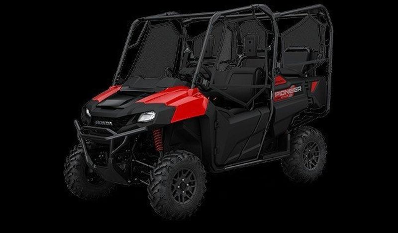 2024 Honda Pioneer 700-4 in a Avenger Red exterior color. Greater Boston Motorsports 781-583-1799 pixelmotiondemo.com 