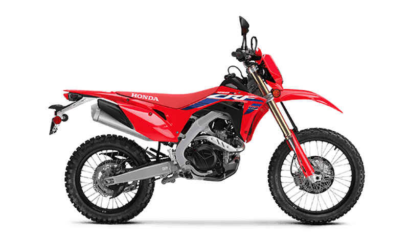 2024 Honda CRF450L in a RED exterior color. Cross Country Powersports 732-491-2900 crosscountrypowersports.com 