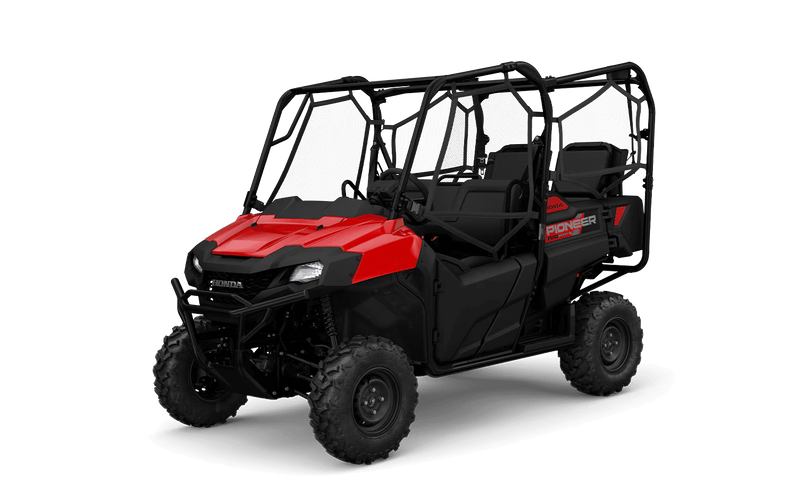 NEW 2026 HONDA PIONEER 7004  in a HERO RED exterior color. Family PowerSports (877) 886-1997 familypowersports.com