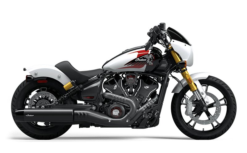 New 2025 Indian Motorcycles Indian 101 Scout Ghost White Metallic Graphics 2025 