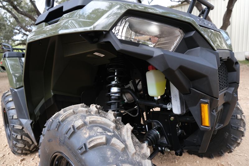 2025 POLARIS SPORTSMAN 450 HO EPS SAGE GREEN in a SAGE GREEN exterior color. Family PowerSports (877) 886-1997 familypowersports.com 