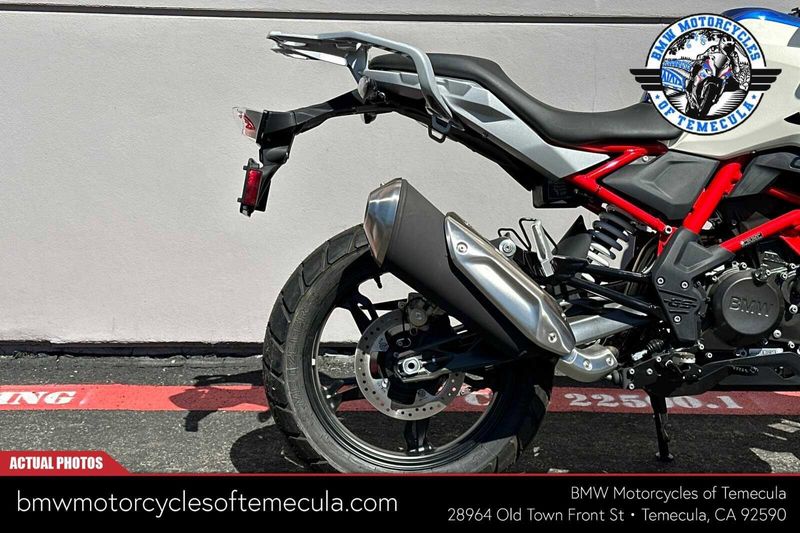 2024 BMW G 310 GS in a POLAR WHITE/RACING BLUE exterior color. BMW Motorcycles of Temecula – Southern California (951) 506-6903 bmwmotorcyclesoftemecula.com 