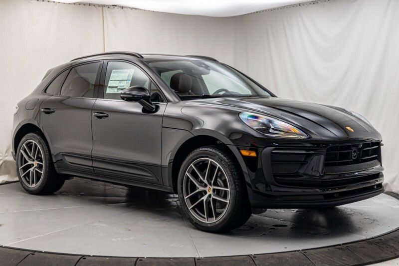 2024 Porsche Macan  in a Black exterior color and Black/Bordeaux Redinterior. Lotus Manhattan 347-395-5714 lotusmanhattan.com 