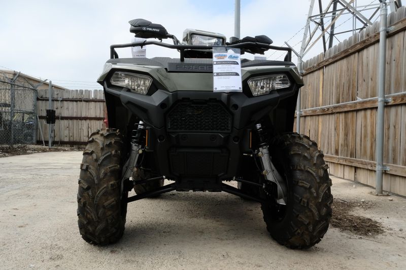 2025 POLARIS SPORTSMAN 450 HO EPS SAGE GREEN in a SAGE GREEN exterior color. Family PowerSports (877) 886-1997 familypowersports.com 