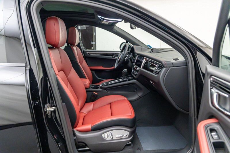 2024 Porsche Macan  in a Black exterior color and Black/Bordeaux Redinterior. Lotus Manhattan 347-395-5714 lotusmanhattan.com 