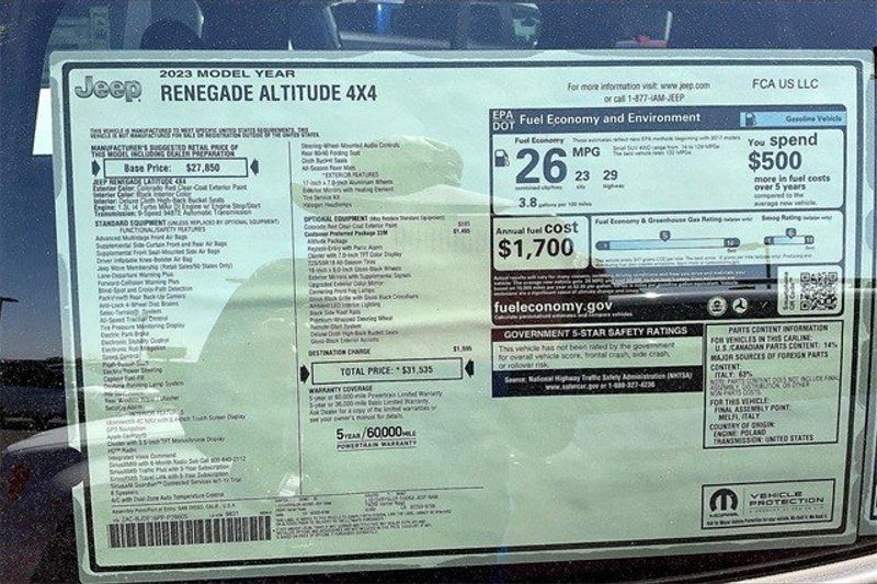 2023 Jeep Renegade Altitude 4x4Image 16