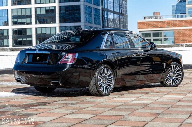 2021 Rolls-Royce Ghost Silver Badge in a Black Diamond exterior color and Blackinterior. Lotus Manhattan 347-395-5714 lotusmanhattan.com 