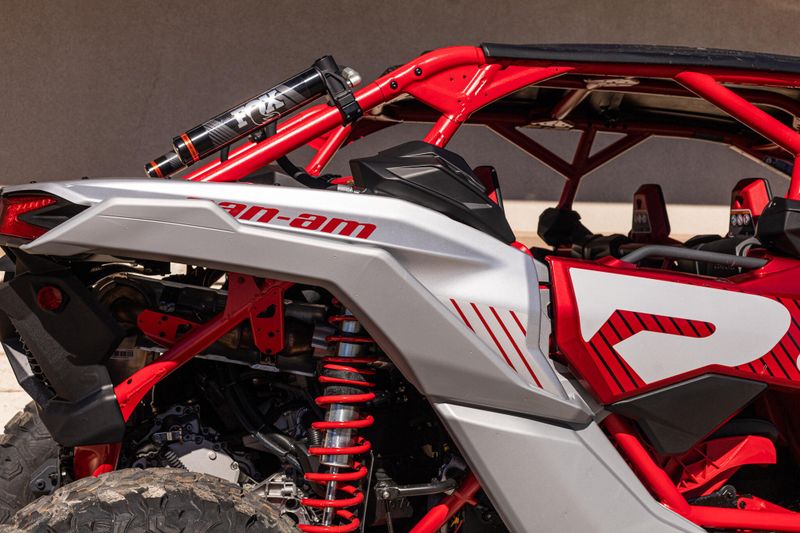 2025 Can-Am MAVERICK X3 MAX X RS TURBO RR WITH SMARTSHOX FIERY RED AND HYPER SILVERImage 16