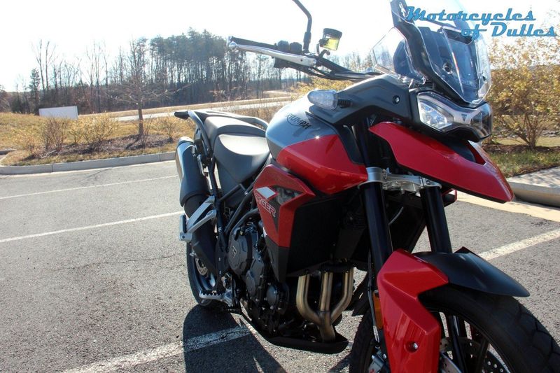 2023 Triumph Tiger 850 in a Graphite/Diablo Red exterior color. Motorcycles of Dulles 571.934.4450 motorcyclesofdulles.com 