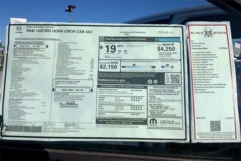 2022 RAM 1500 Big Horn Crew Cab 4x4 5