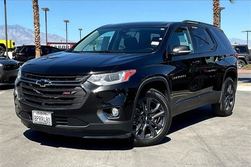 2020 Chevrolet Traverse RS in a Mosaic Black Metallic exterior color and Jet Blackinterior. Crystal Chrysler Jeep Dodge Ram (760) 507-2975 pixelmotiondemo.com 