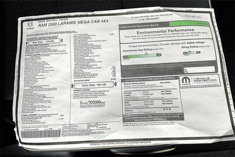 New 2025 RAM 2500 Laramie Mega Cab 4x4 6