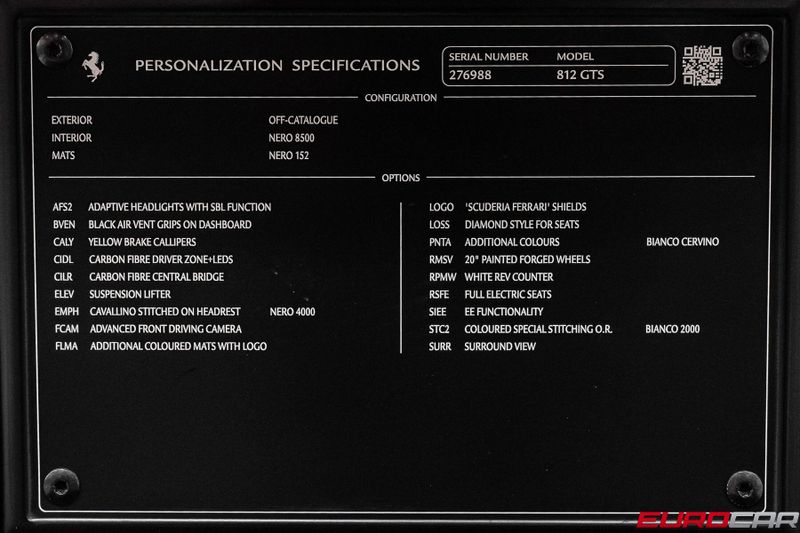 2022 Ferrari 812 GTS *CARBON STEERING WHEEL * FRONT LIFT*Image 22