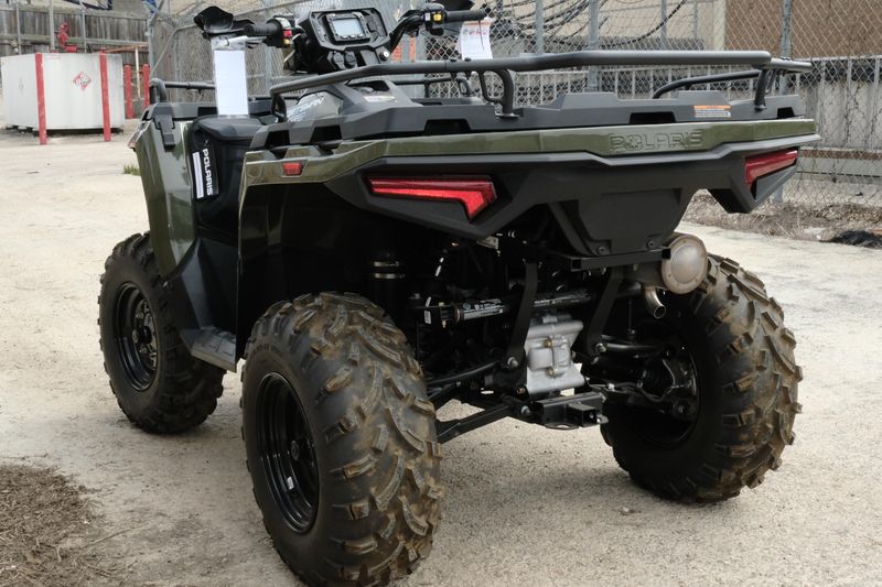 2025 POLARIS SPORTSMAN 450 HO EPS SAGE GREEN in a SAGE GREEN exterior color. Family PowerSports (877) 886-1997 familypowersports.com 