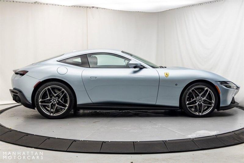 2021 Ferrari Roma  in a Grigio Alloy Metallic exterior color and Blu Mediointerior. Lotus Manhattan 347-395-5714 lotusmanhattan.com 